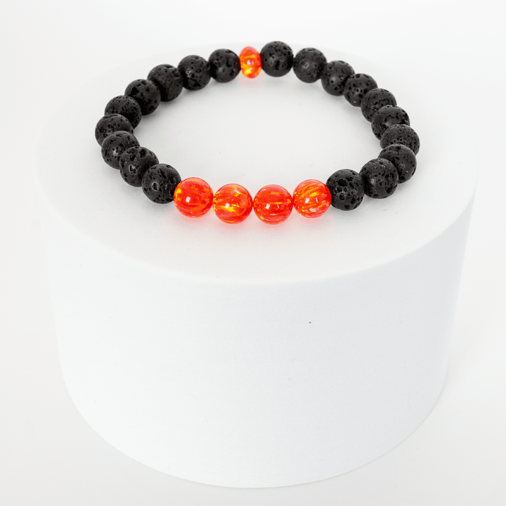 Nectar Opal & Lava Stone Beaded Bracelet - The Opal Dealer