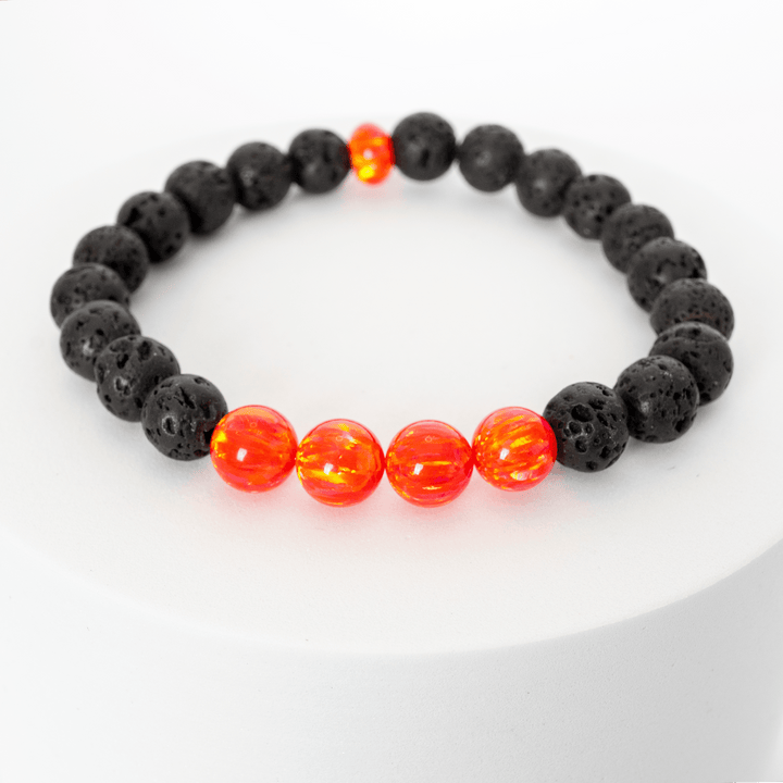 Nectar Opal & Lava Stone Beaded Bracelet - The Opal Dealer