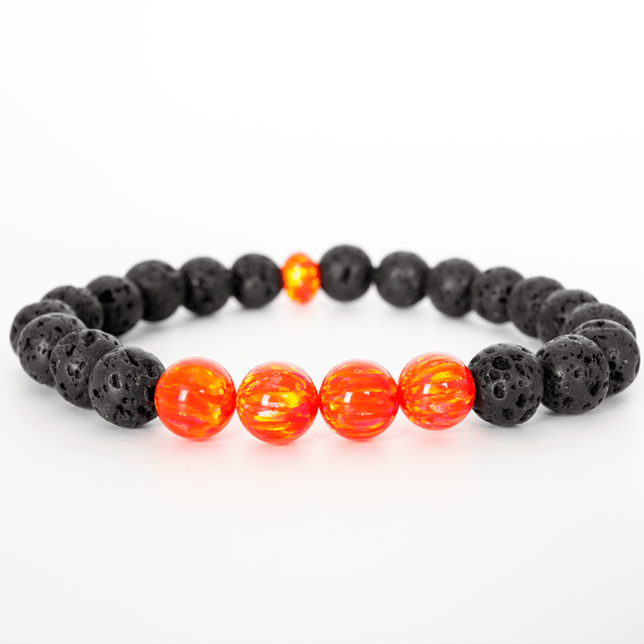 Nectar Opal & Lava Stone Beaded Bracelet - The Opal Dealer