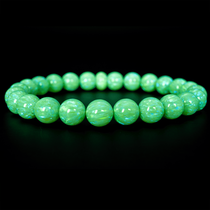 Nuclear Green Glow Opal Beaded Bracelet - The Opal Dealer