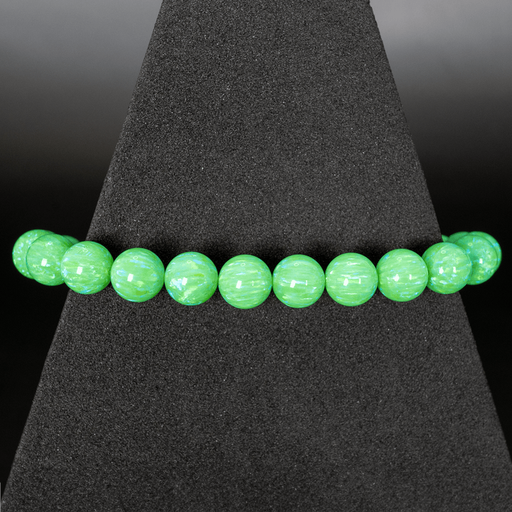 Nuclear Green Glow Opal Beaded Bracelet - The Opal Dealer