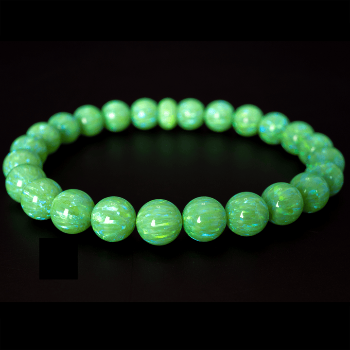 Nuclear Green Glow Opal Beaded Bracelet - The Opal Dealer