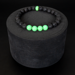 Nuclear Green Opal & Lava Stone Beaded Bracelet