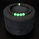 Nuclear Green Opal & Lava Stone Beaded Bracelet
