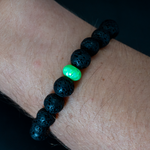 Nuclear Green Opal & Lava Stone Beaded Bracelet - New Design