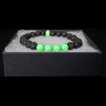 Nuclear Green Opal & Lava Stone Beaded Bracelet