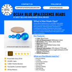 Ocean Blue Opalescence Craft Beads