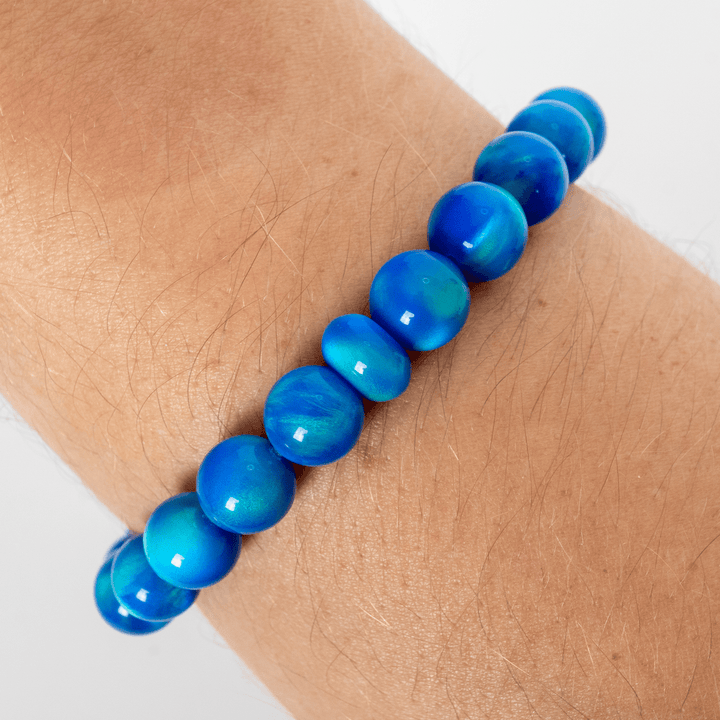 Ocean Blue Opalescence Beaded Bracelet - The Opal Dealer