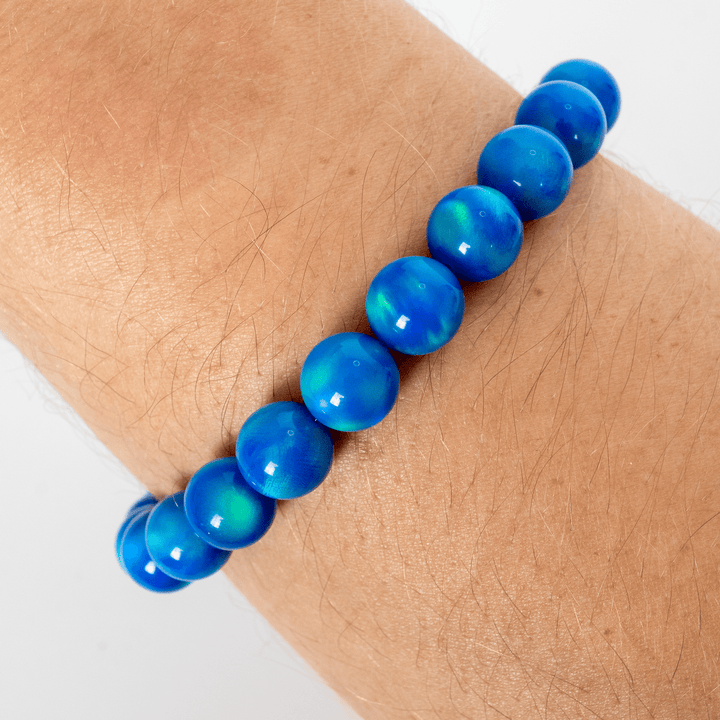 Ocean Blue Opalescence Beaded Bracelet - The Opal Dealer