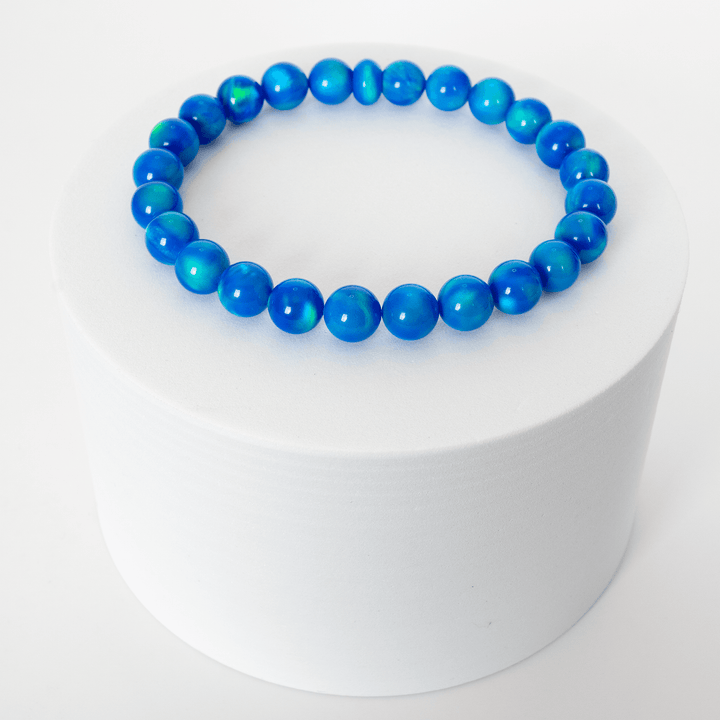 Ocean Blue Opalescence Beaded Bracelet - The Opal Dealer