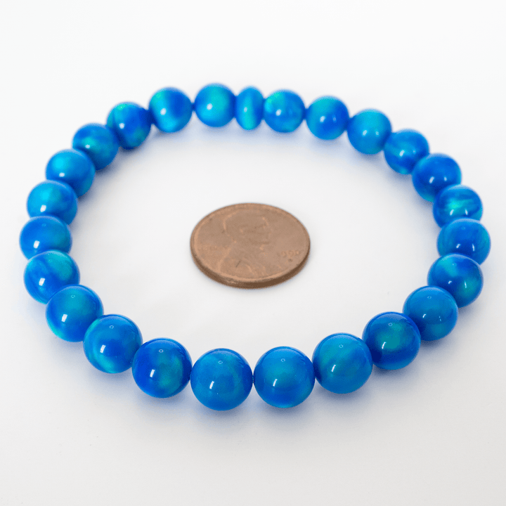 Ocean Blue Opalescence Beaded Bracelet - The Opal Dealer