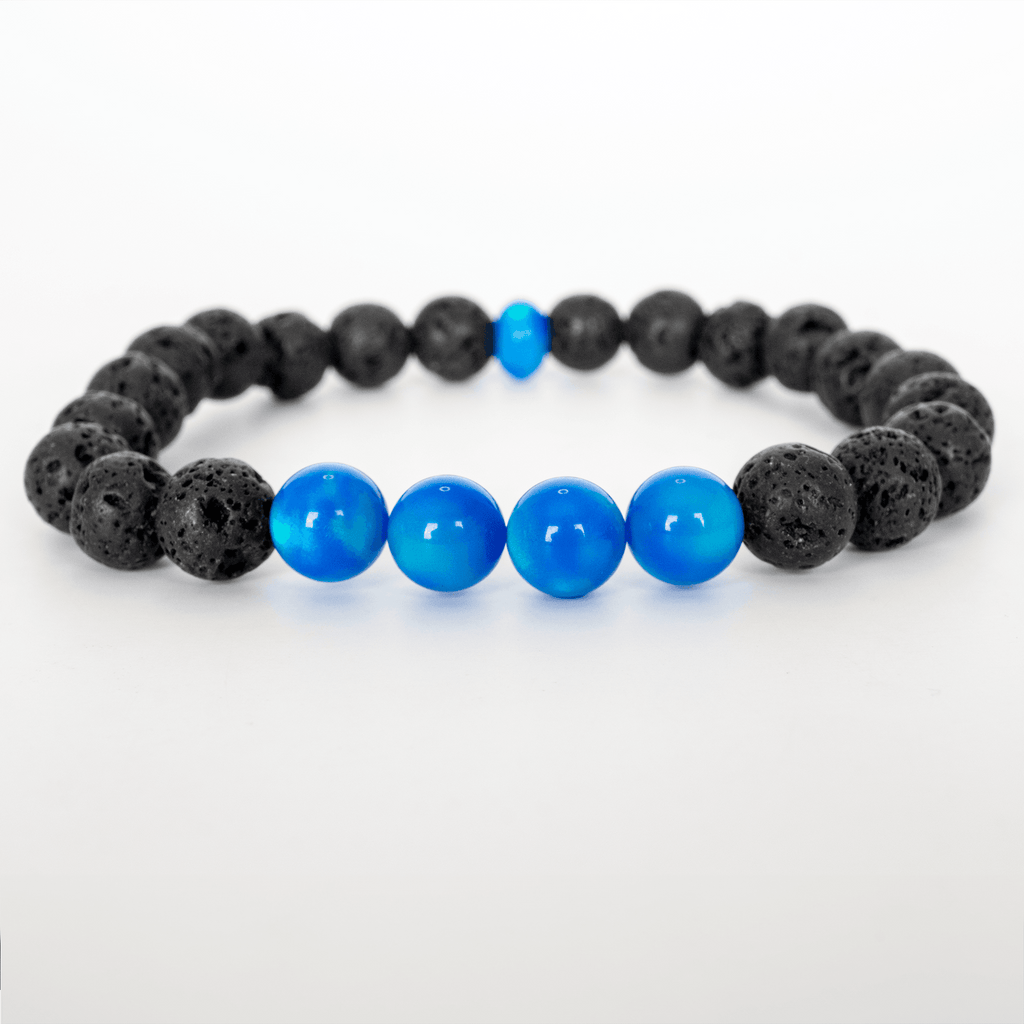 Opal Bracelet Ocean Blue Opalescence Lava Stone Beaded Bracelet The Opal Dealer