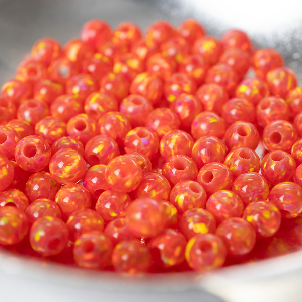 Orange Dahlia Opal 3mm Craft Beads