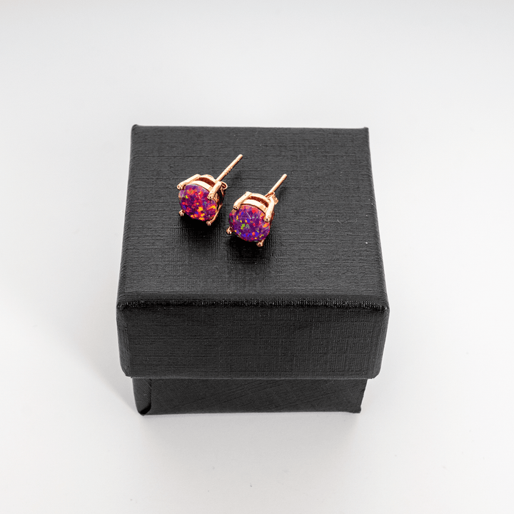 Orchid Opal Stud Earrings - The Opal Dealer