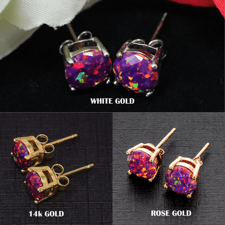 Orchid Opal Stud Earrings - The Opal Dealer
