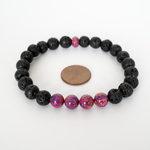 Orchid Opal & Lava Stone Beaded Bracelet