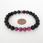 Orchid Opal & Lava Stone Beaded Bracelet - New Design