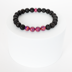 Orchid Opal & Lava Stone Beaded Bracelet
