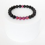 Orchid Opal & Lava Stone Beaded Bracelet - New Design