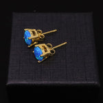 Pacific Sapphire Opal Stud Earrings