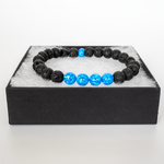 Pacific Sapphire Opal & Lava Stone Beaded Bracelet