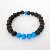 Pacific Sapphire Opal & Lava Stone Beaded Bracelet