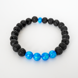 Pacific Sapphire Opal & Lava Stone Beaded Bracelet - New Design