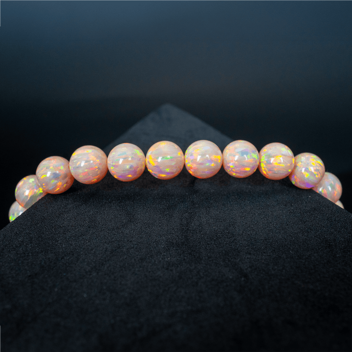 Peach Fuzz Opal Beaded Bracelet - The Opal Dealer
