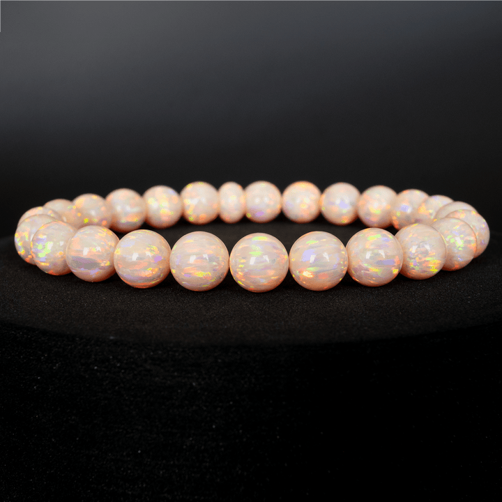 Peach Fuzz Opal Beaded Bracelet - The Opal Dealer
