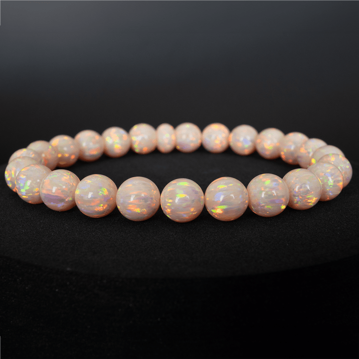 Peach Fuzz Opal Beaded Bracelet - The Opal Dealer