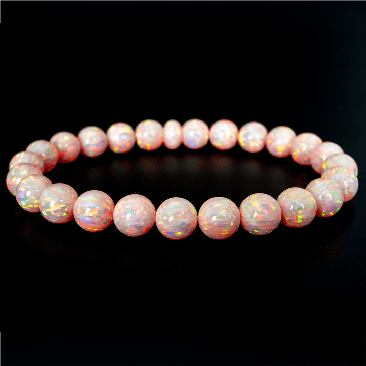 Peach Fuzz Opal Beaded Bracelet - The Opal Dealer