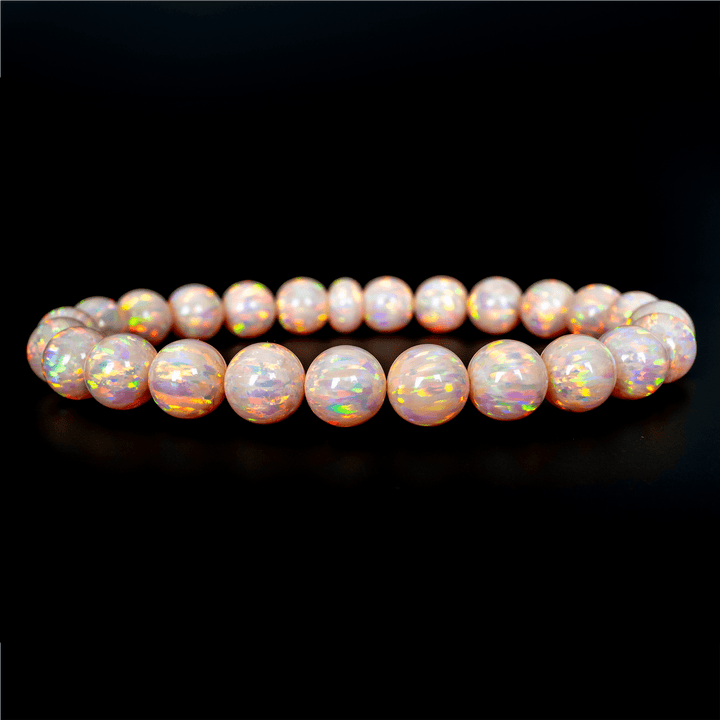 Peach Fuzz Opal Beaded Bracelet - The Opal Dealer