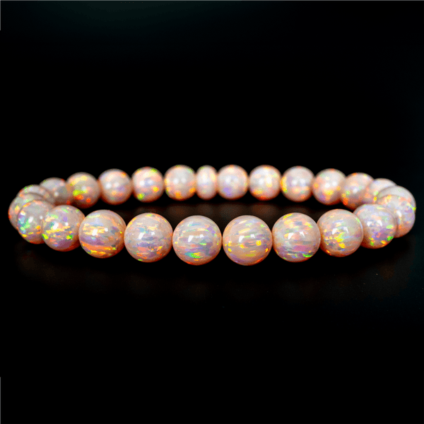 Peach Fuzz Opal Beaded Bracelet - The Opal Dealer