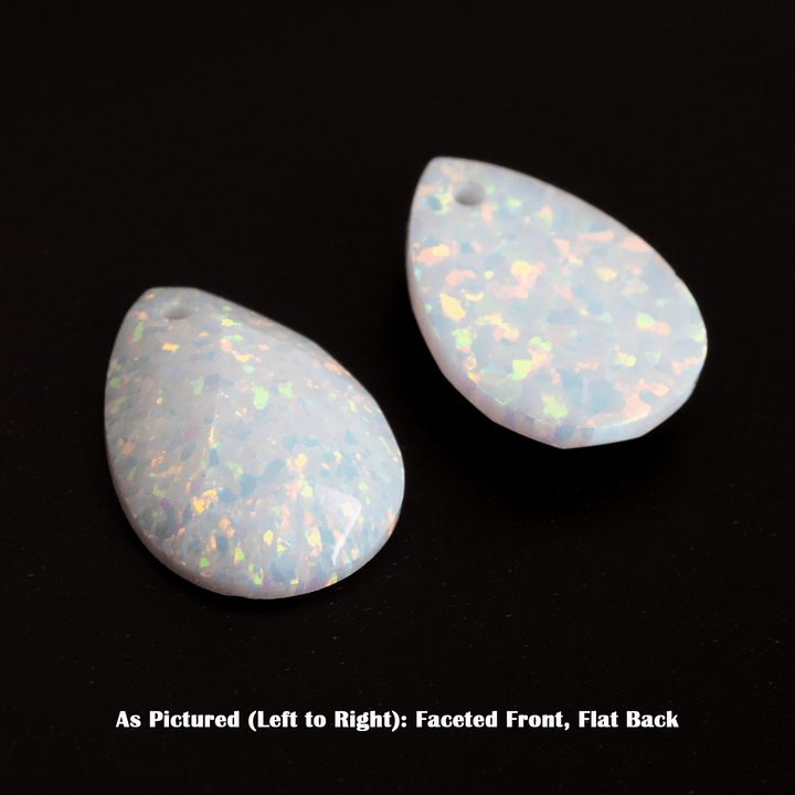 Pearl White Faceted Pear Cut Opal Cabochon - The Opal Dealer