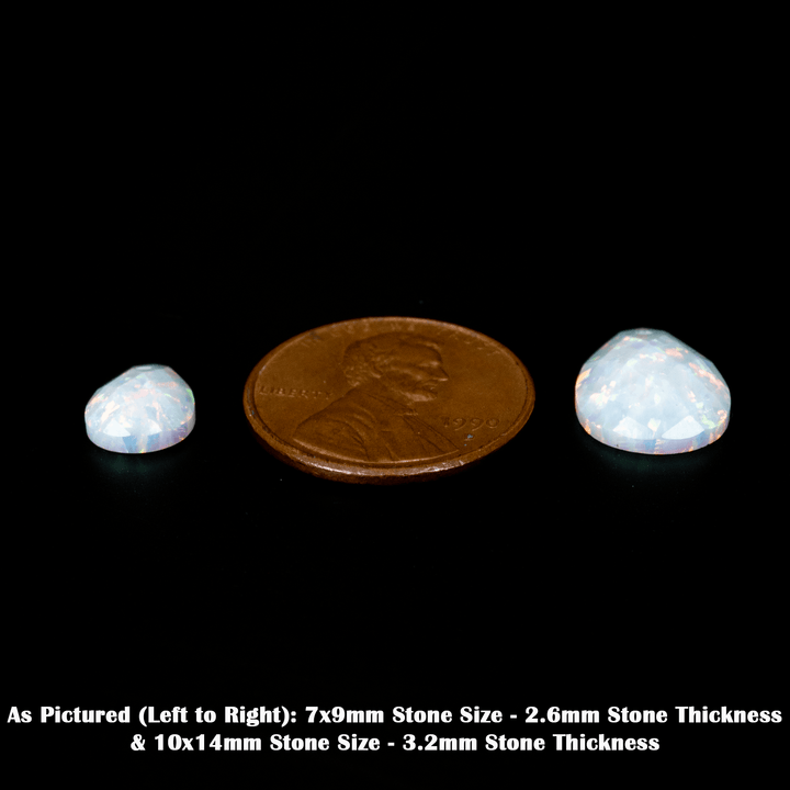 Pearl White Faceted Pear Cut Opal Cabochon - The Opal Dealer
