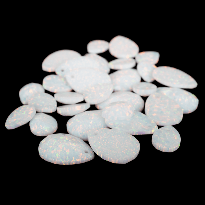 Pearl White Faceted Pear Cut Opal Cabochon - The Opal Dealer