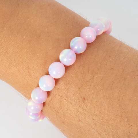 Pearl Pink Opalescence Beaded Bracelet - New Design