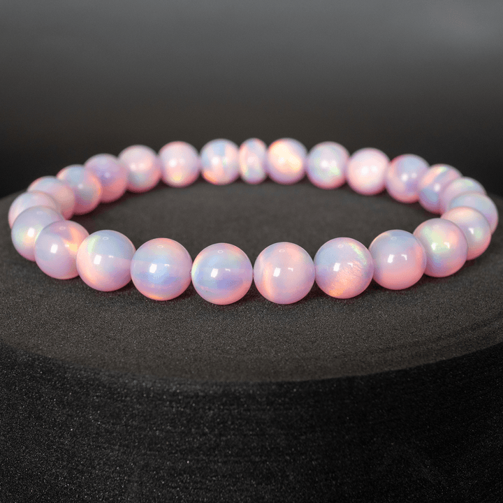 Pearl Pink Opalescence Beaded Bracelet - The Opal Dealer