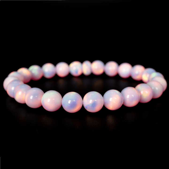 Pearl Pink Opalescence Beaded Bracelet - The Opal Dealer