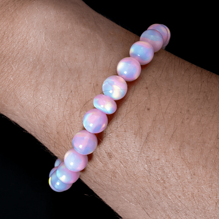 Pearl Pink Opalescence Beaded Bracelet - The Opal Dealer