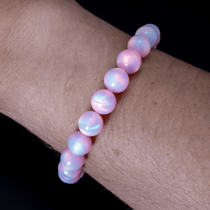 Pearl Pink Opalescence Beaded Bracelet - The Opal Dealer