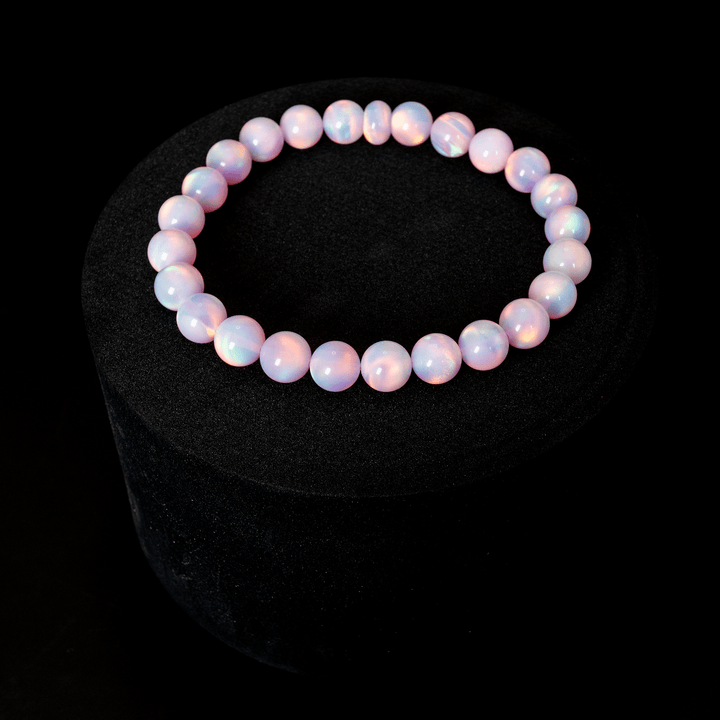 Pearl Pink Opalescence Beaded Bracelet - The Opal Dealer