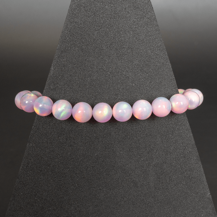 Pearl Pink Opalescence Beaded Bracelet - The Opal Dealer