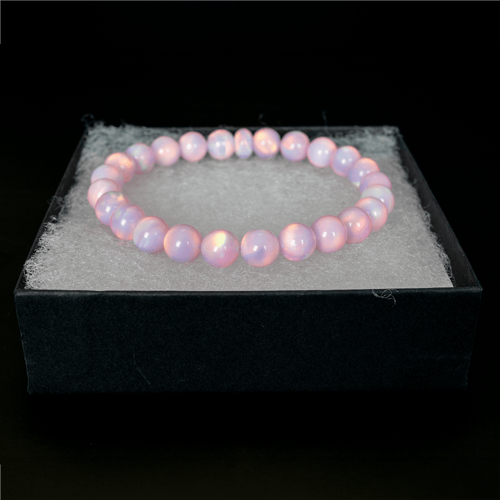 Pearl Pink Opalescence Beaded Bracelet - The Opal Dealer