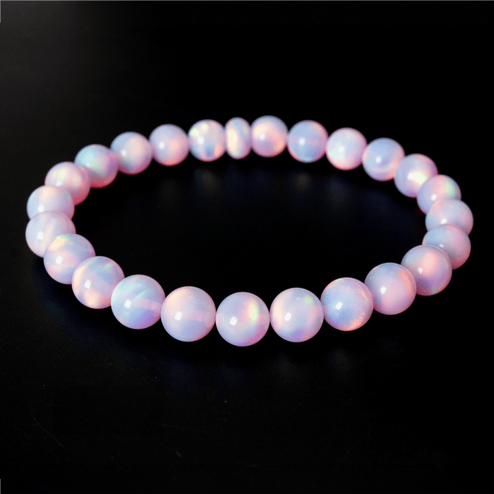 Pearl Pink Opalescence Beaded Bracelet - The Opal Dealer