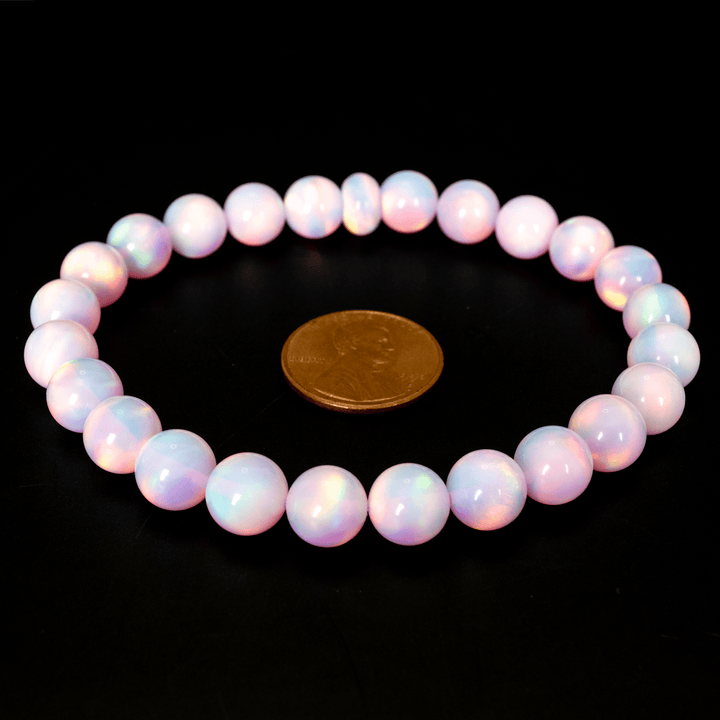 Pearl Pink Opalescence Beaded Bracelet - The Opal Dealer