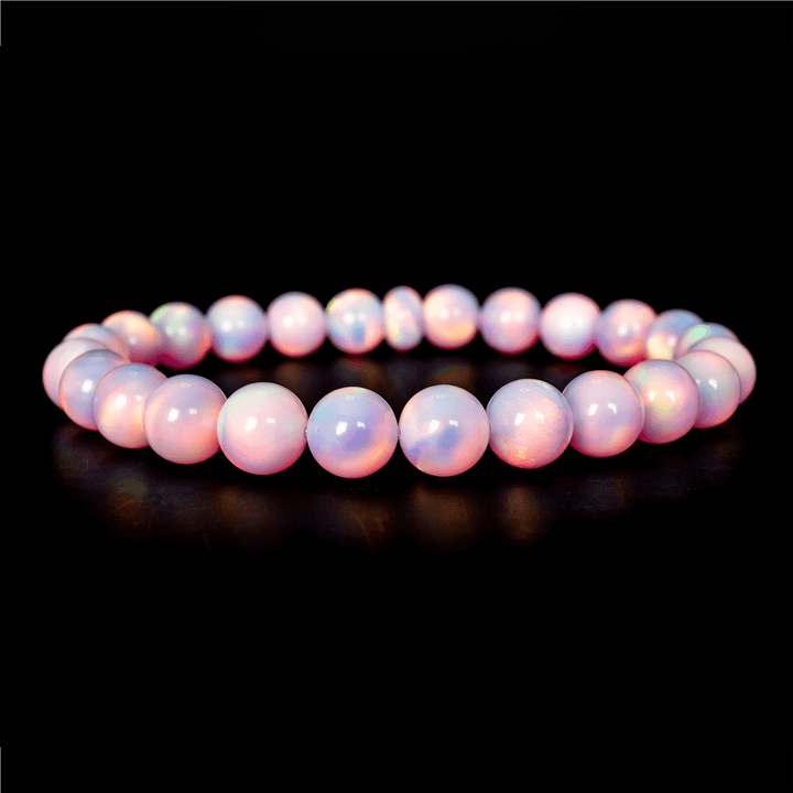 Pearl Pink Opalescence Beaded Bracelet - The Opal Dealer