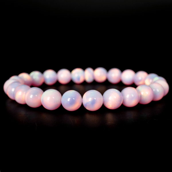 Pearl Pink Opalescence Beaded Bracelet - The Opal Dealer