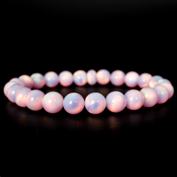 Pearl Pink Opalescence Beaded Bracelet - The Opal Dealer