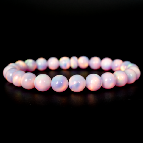 Pearl Pink Opalescence Beaded Bracelet - New Design